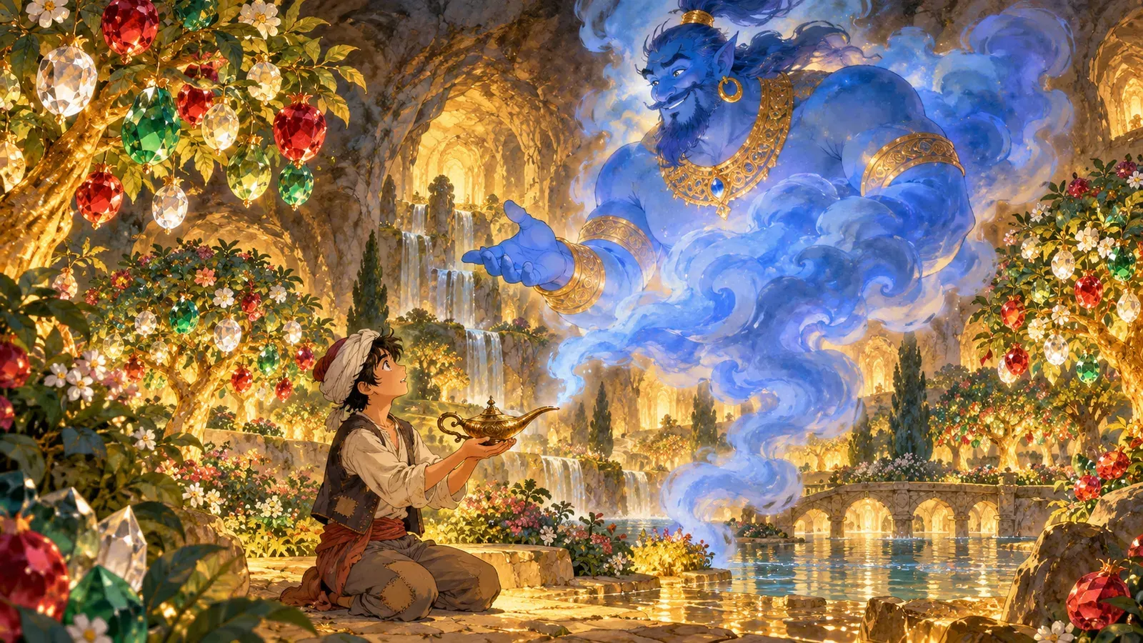 Aladdin and the Magic Lamp(アラジンと魔法のランプ)の挿絵