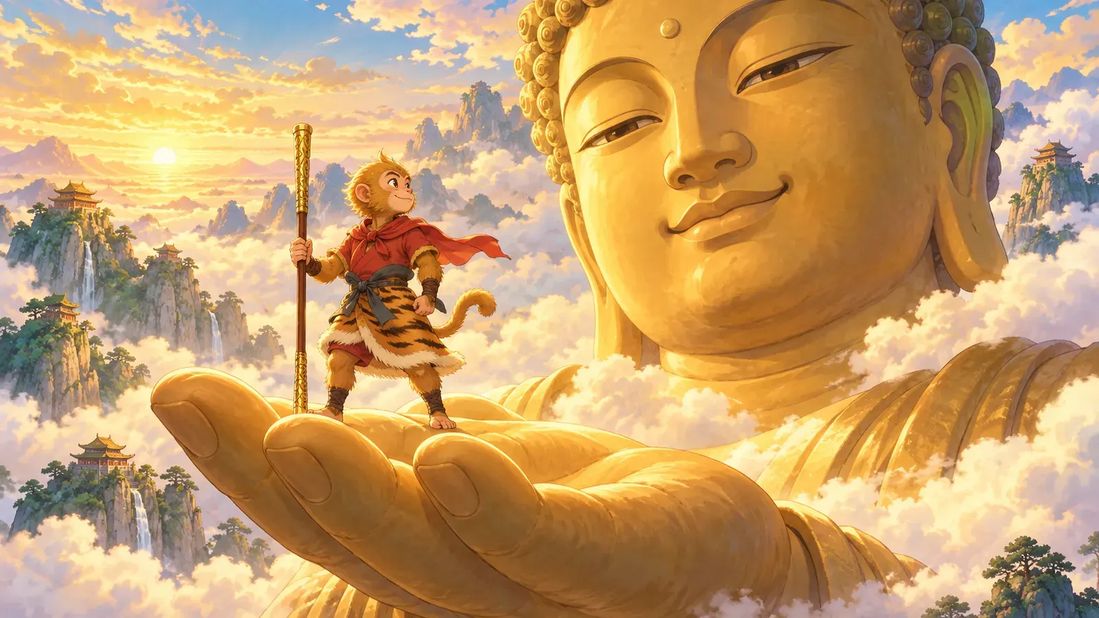 The Monkey King Makes Trouble in Heaven(孫悟空、天界で大暴れ)の挿絵