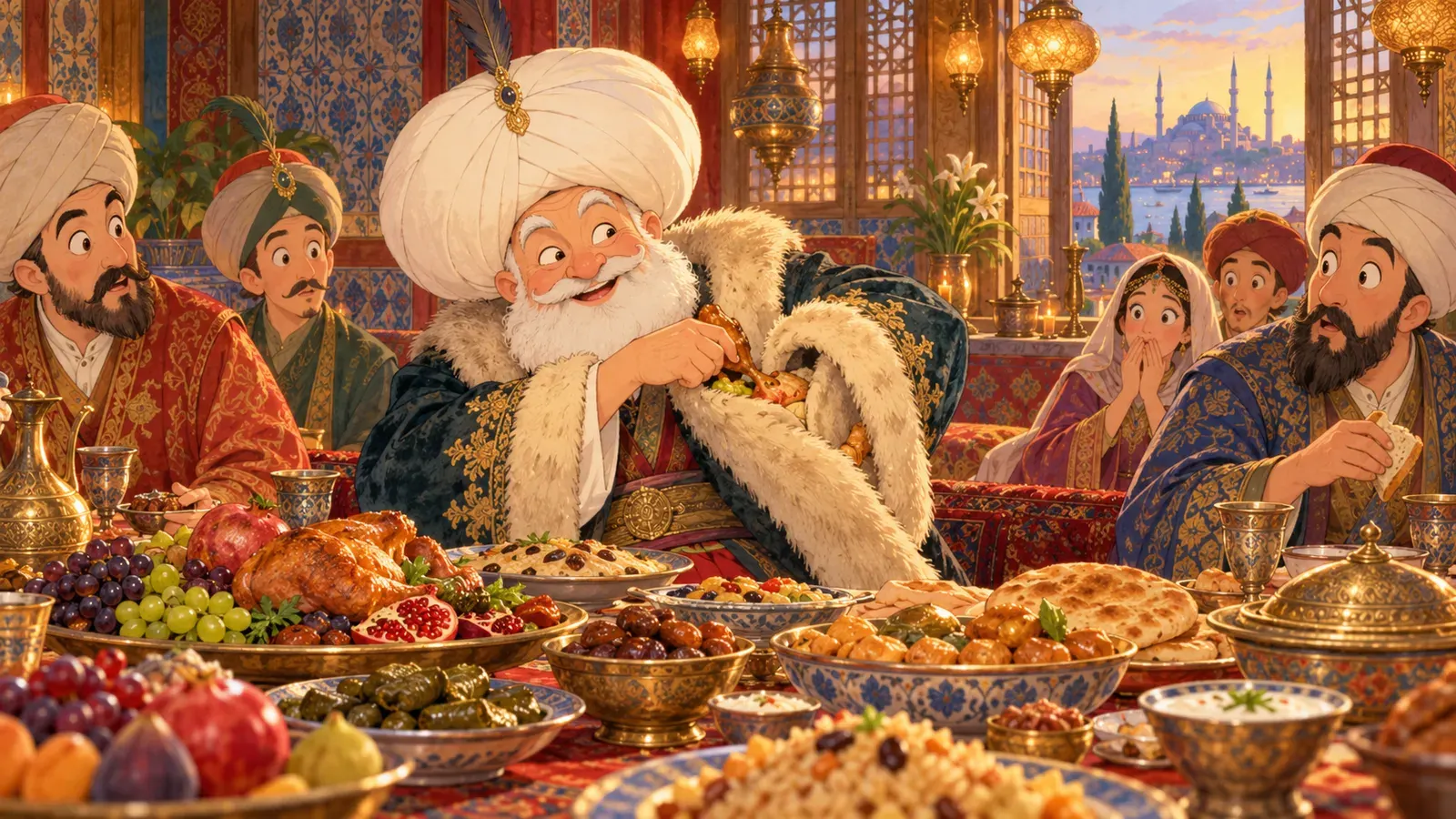Two Tales of Nasreddin Hodja(ナスレッディン・ホジャの2つのお話)の挿絵