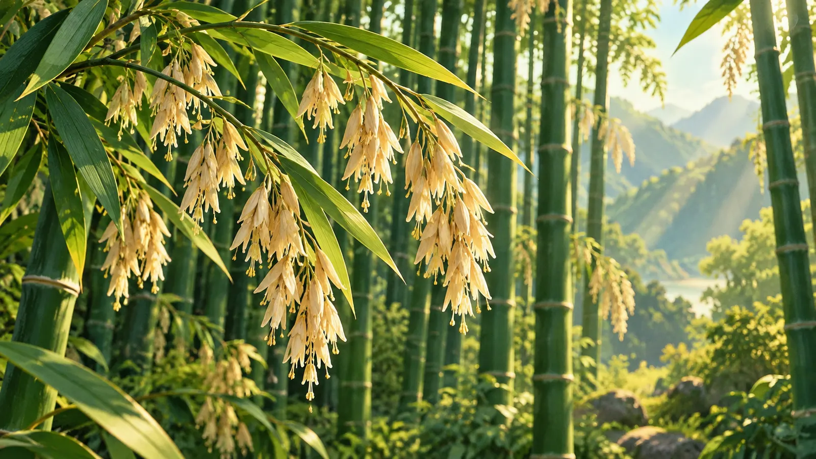 約120年に1度咲くとされる竹のマダケは、海外に移した株も日本と同じころに咲いた