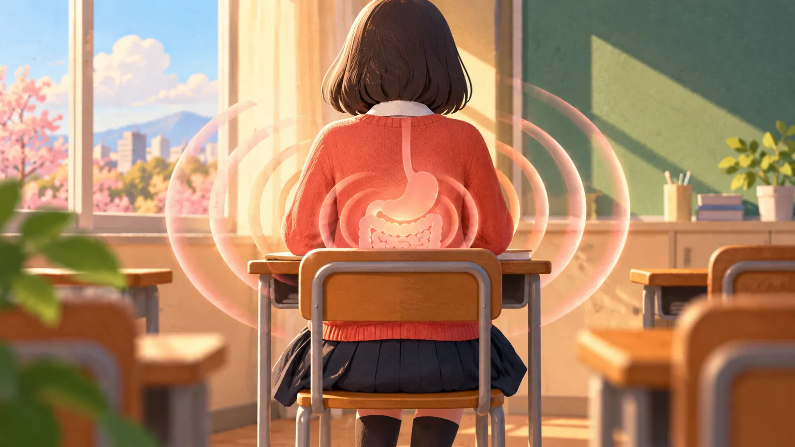 空腹のおなかの音は、胃腸が中身を掃き出す強い動きの時間に大きくなる