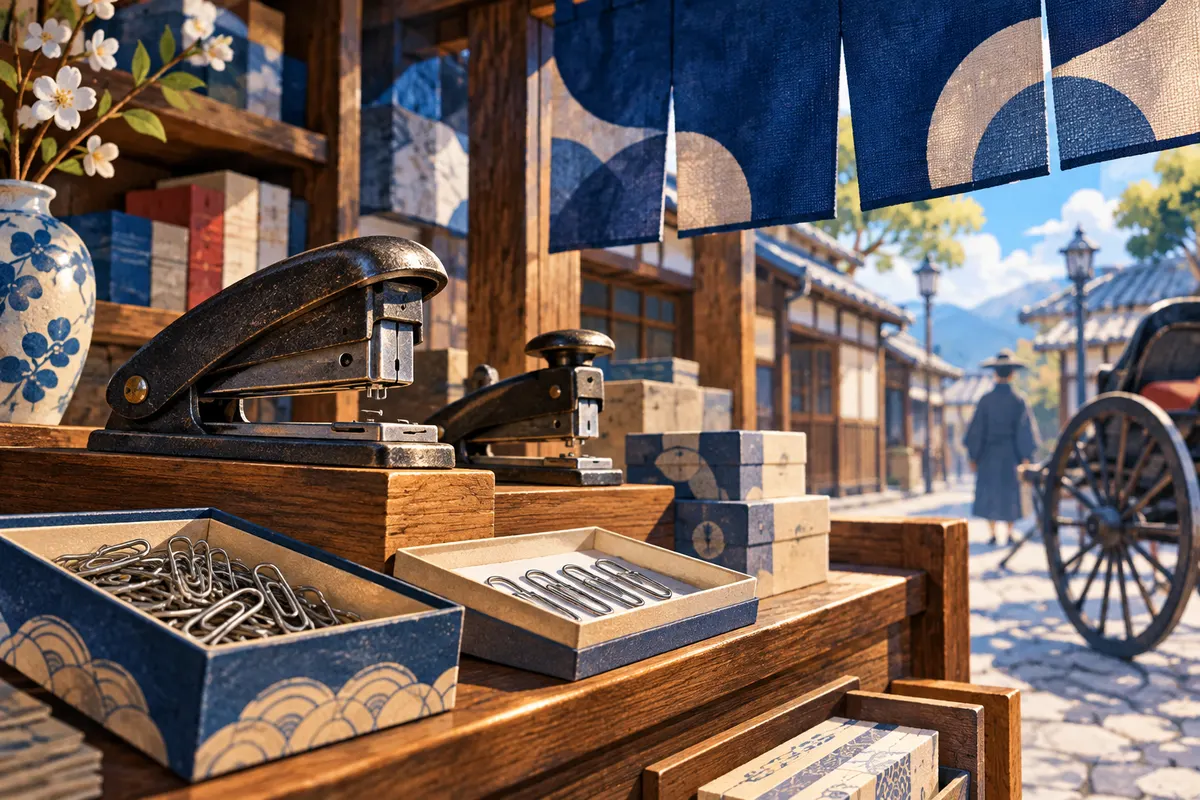 1903年、伊藤喜商店は輸入した紙とじ器を売り始めた(イメージ)。