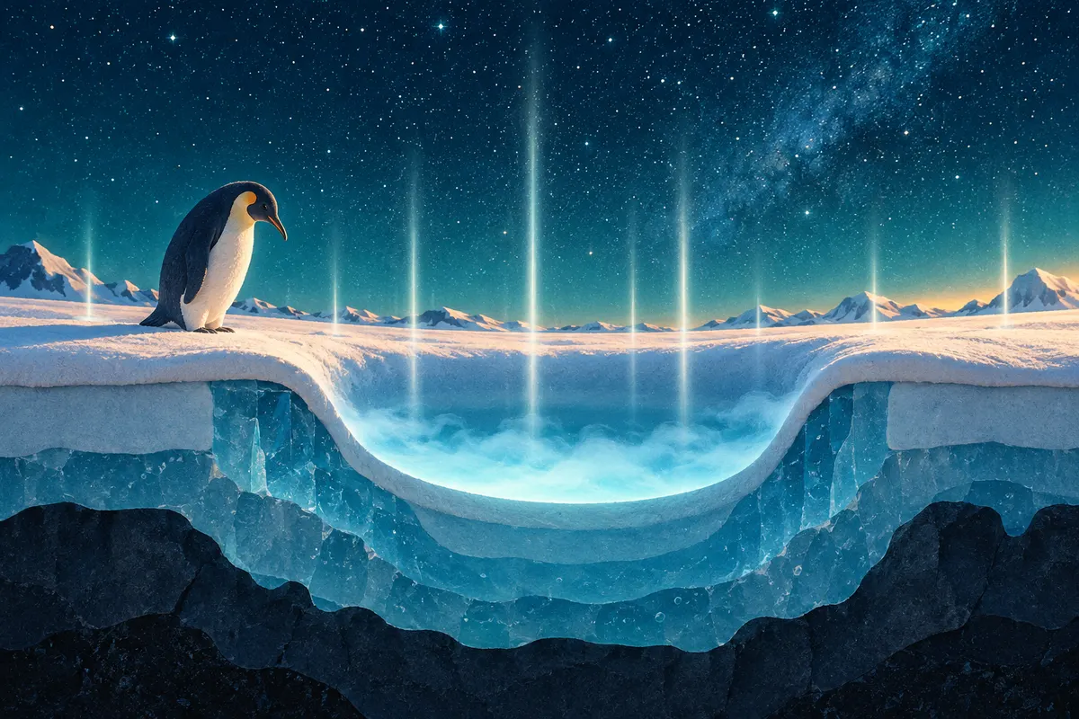 晴れて乾いた夜、雪の表面は宇宙へ熱を逃がして冷える。冷えた重い空気は浅いくぼ地にたまり、さらに冷えていく。