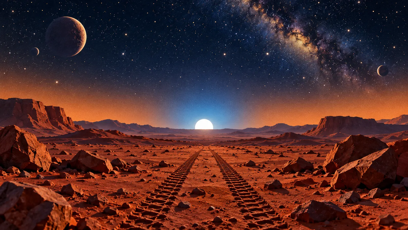 火星の夕焼けは、青い